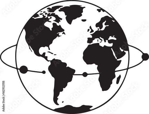 Global Network Connection Vector Illustration of World Communication System