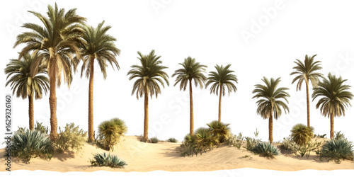 Desert Palm Plant Isolated Botanical Tree High Detail transparent background