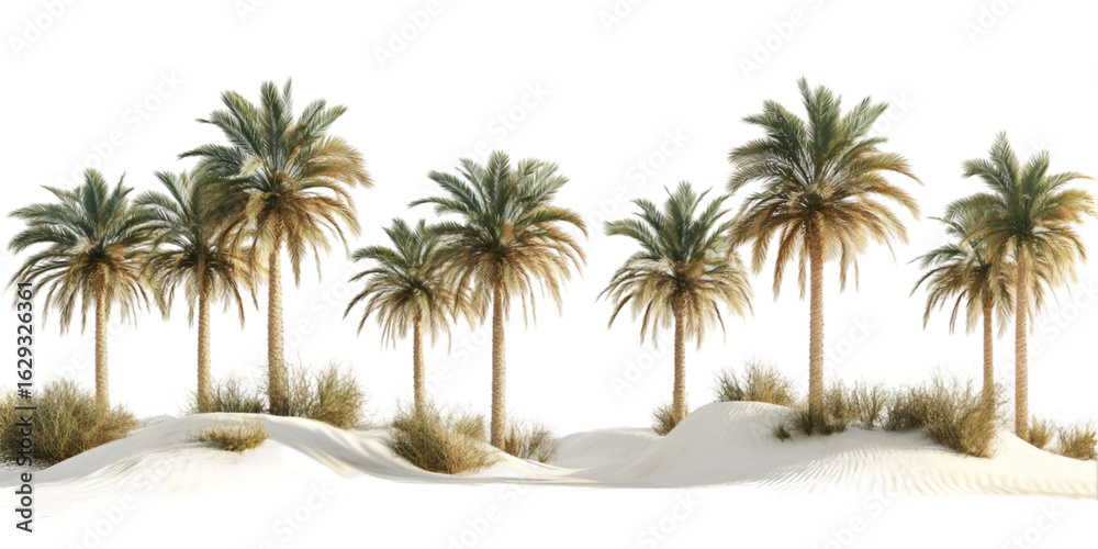 Fototapeta premium Desert Palm Plant Isolated Botanical Tree High Detail transparent background