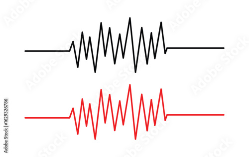 Heart beat icon set. Wave pulse. Cardio graph symbol. Medical icon, healthcare symbol, vital signs symbol, health icon, heartbeat line, cardiograph icon, heart rhythm symbol. Vector illustrator in eps