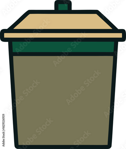 Simple trash can icon isolated on transparent background