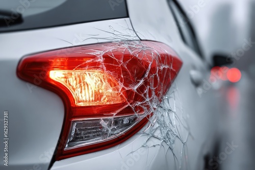 Cracked car taillight