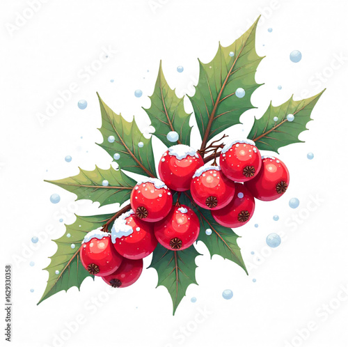 holly berries on a white