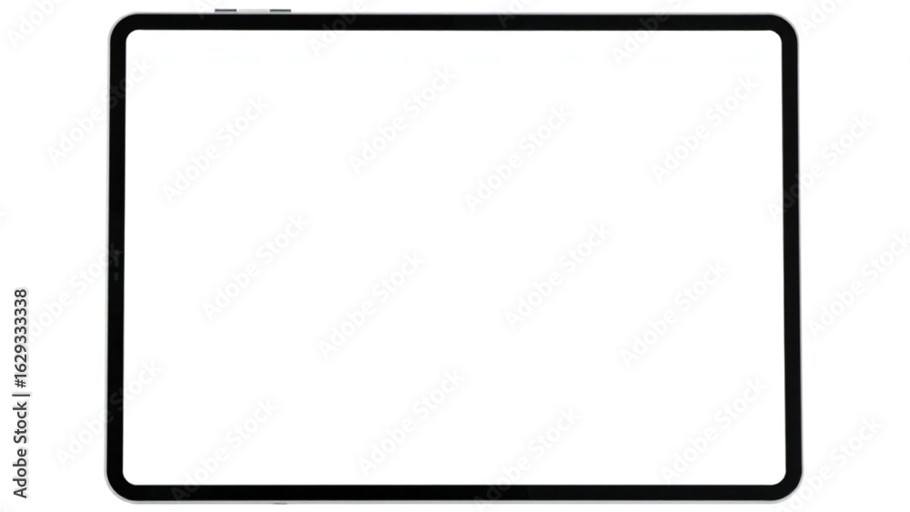 Modern tablet device with blank white screen isolated on white background Modern tablet device with blank white screen isolated on white background