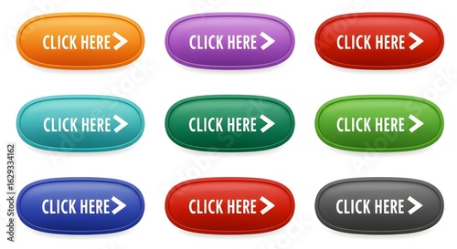 set of colorful web buttons