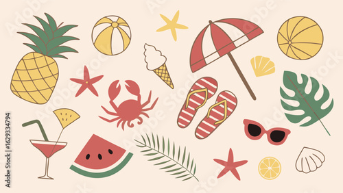Summer Vacation Icons Collection.