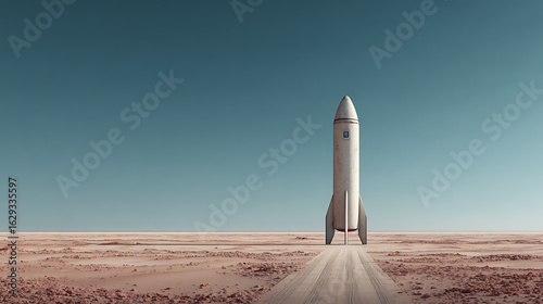 Large Rocket in Empty Desert
