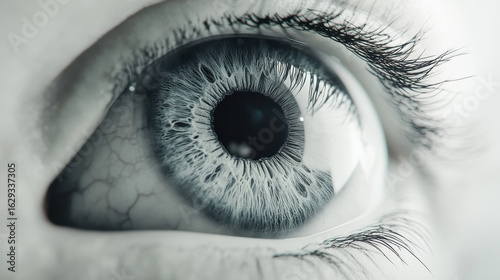 Black and white artistic closeup of human eye with dramatic lighting symbolising emotion focus vision identity and deep observation