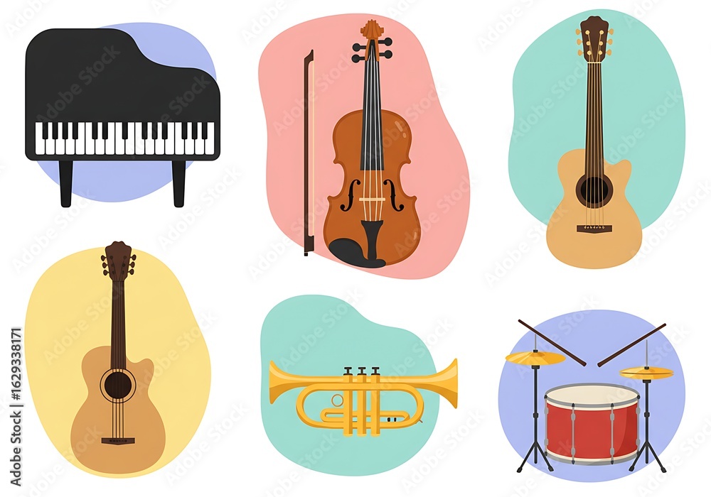 Naklejka premium musical instruments vector illustration
