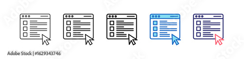 Web Icon In 5 Different Styles Set Collection.   
