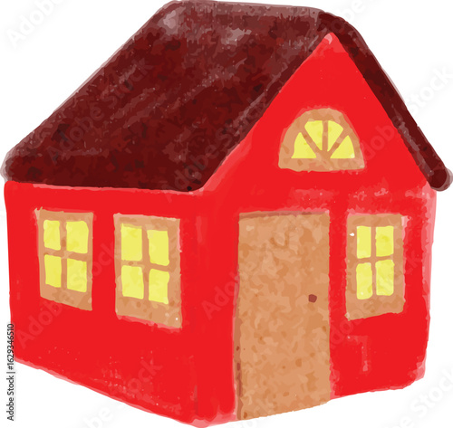 Red House Vector Illustration Cartoon Home Clipart