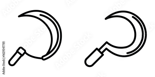 sickle outline or line icon design bundle.