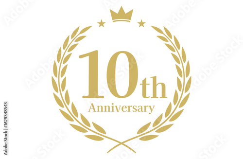 10周年記念、アニバーサリーのロゴベクターイラスト