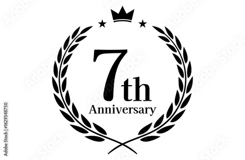 7周年記念、アニバーサリーのロゴベクターイラスト