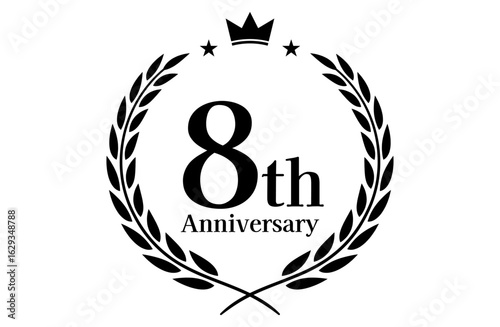 8周年記念、アニバーサリーのロゴベクターイラスト