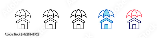 Insurance Icon In 5 Different Styles Set Collection.   