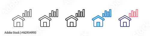Analytics Icon In 5 Different Styles Set Collection.   