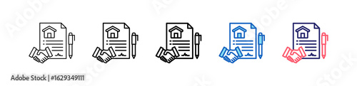 Agreements Icon In 5 Different Styles Set Collection.   