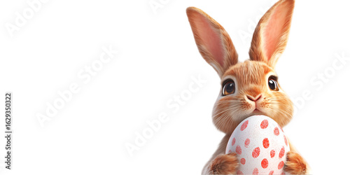 Easter bunny icon holding blank sign decoration festive mockup transparent background