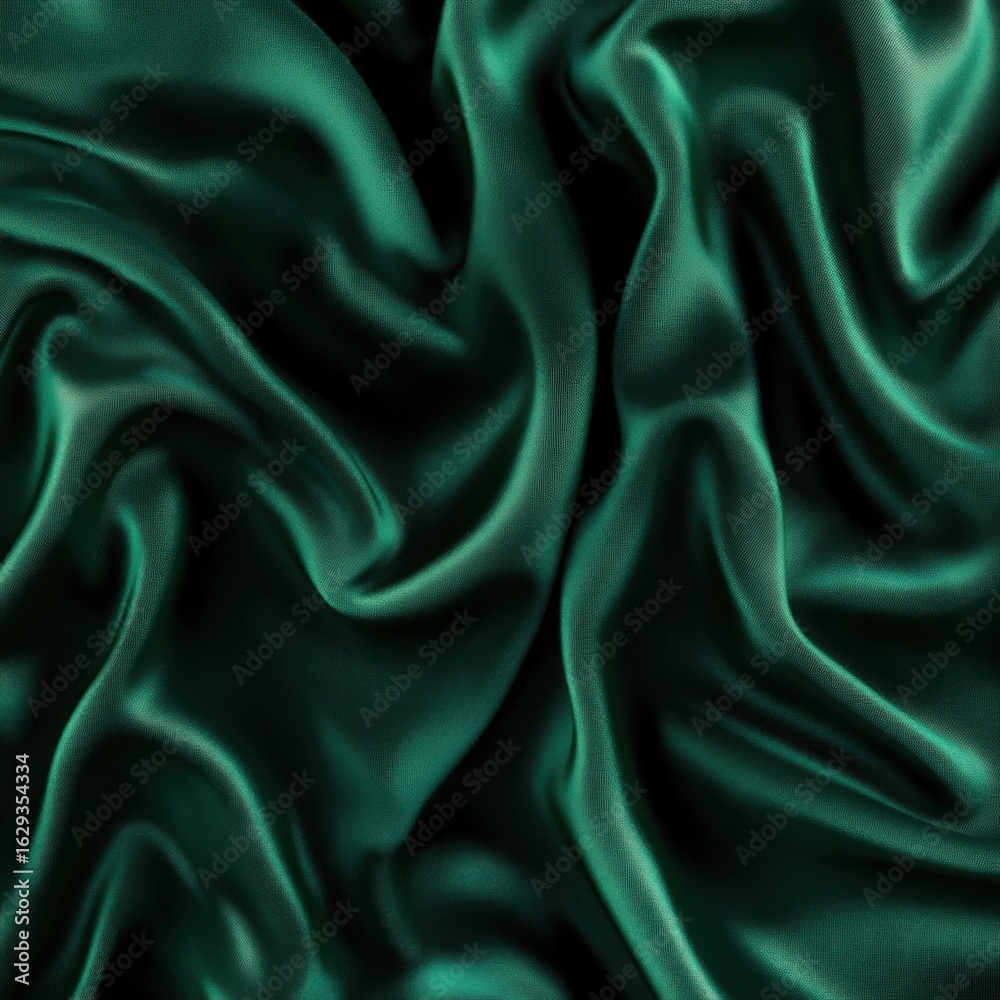 Obraz premium Elegant Green Satin Fabric Texture for Fashion and Design Backgrounds