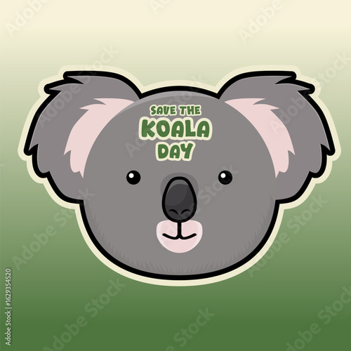 Canvas Print Vector graphic of Save The Koala Day for Save The Koala Day celebration