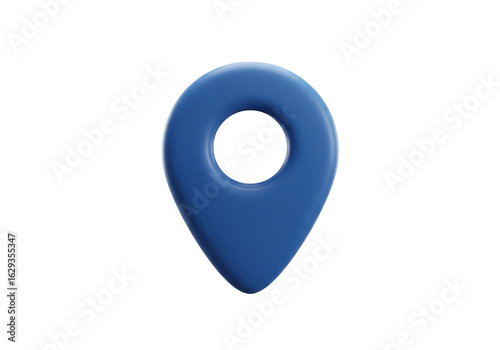 Free Download Isolated 3D Blue Location Pin Icon for Maps and GPS Navigation - GFXLoad