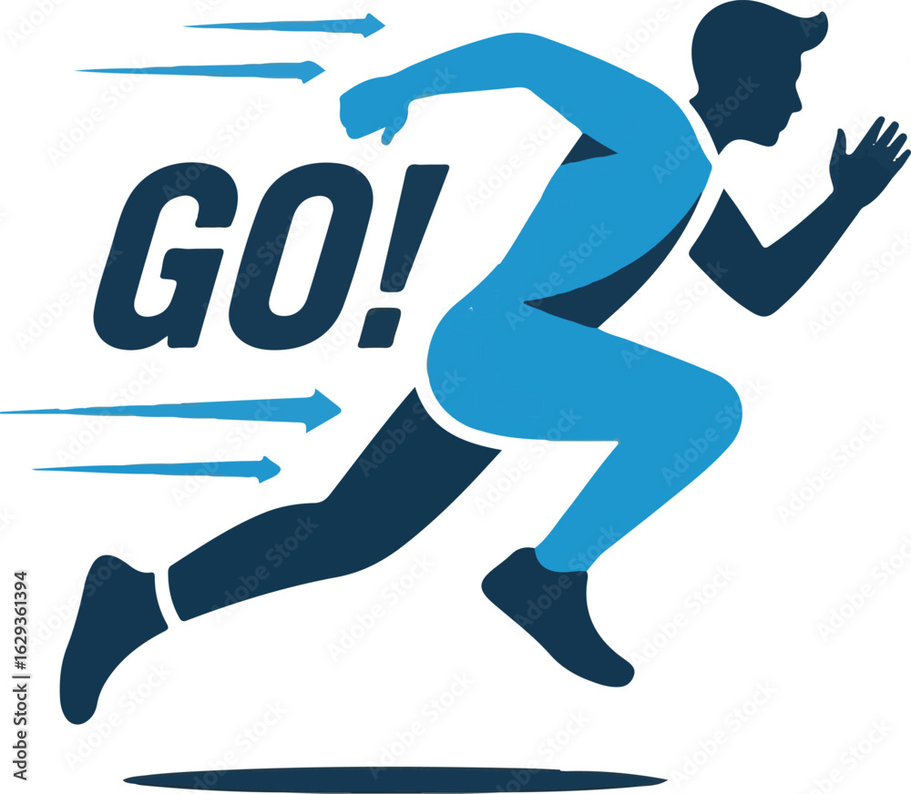 Fototapeta premium A simple running icon with a person in motion.