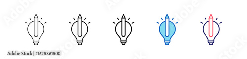 Creative Icon In 5 Different Styles Set Collection.   