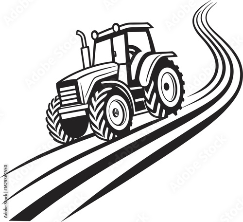 tractor isolated on white