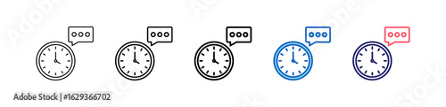 Chat Icon In 5 Different Styles Set Collection.   
