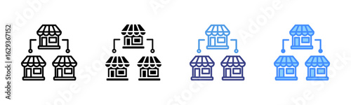 Franchise icon set multiple style collection