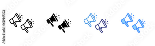 Marketing icon set multiple style collection