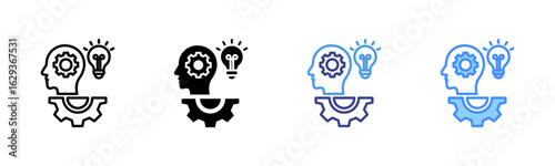 Competency icon set multiple style collection