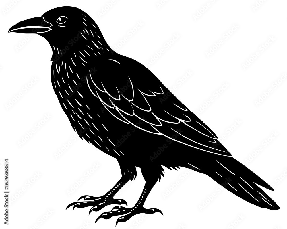 Obraz premium crow on a white background