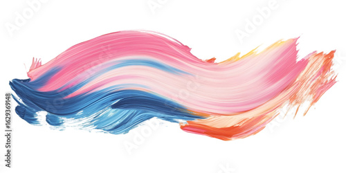 Expressive wide brush stroke watercolor paint abstract element transparent background