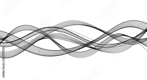 Wallpaper Mural Abstract design of flowing, interwoven, gray lines on a white background. Torontodigital.ca