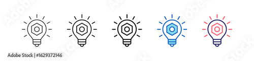 Idea Icon In 5 Different Styles Set Collection.   