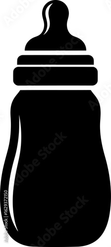 Monochromatic Baby Bottle Illustration A Simple and Classic Design Depicting Infant Feeding Equipment With Clean Lines And a Minimalist Aesthetic