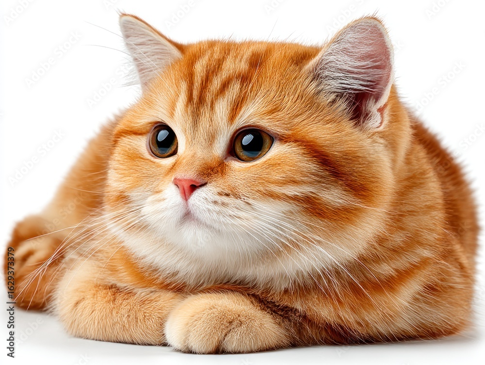 Obraz premium Orange cat portrait, lying down