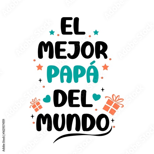 Spanish father's day deisgn greeting cards