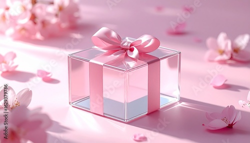 繊細な美しさ、特別な日のためのロマンチックなギフトGenerated image