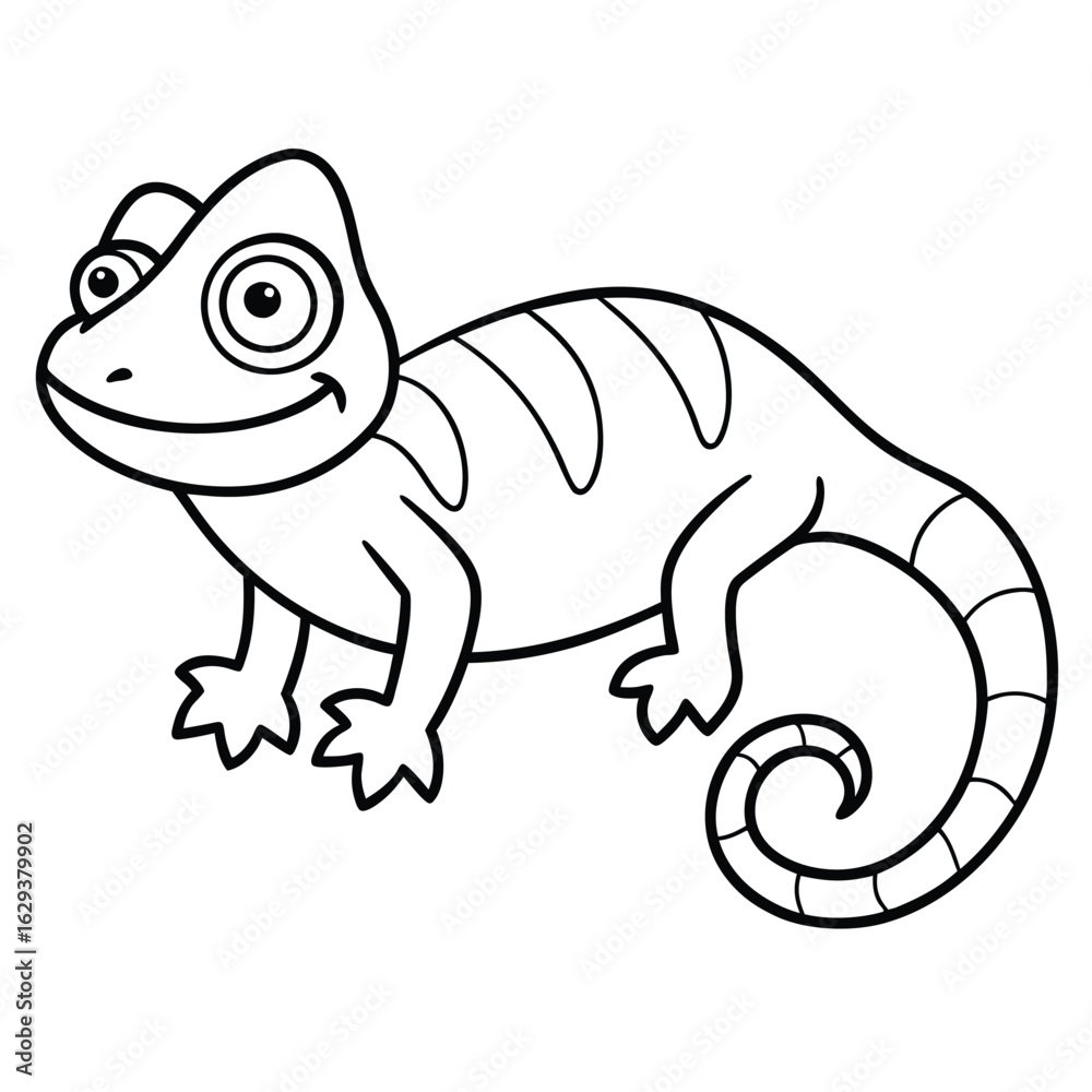 Fototapeta premium Cartoon lizard illustration isolated on white background