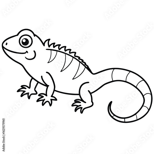 Cartoon lizard illustration isolated on white background