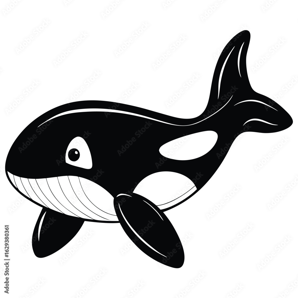 Obraz premium Cartoon orca isolated on white background