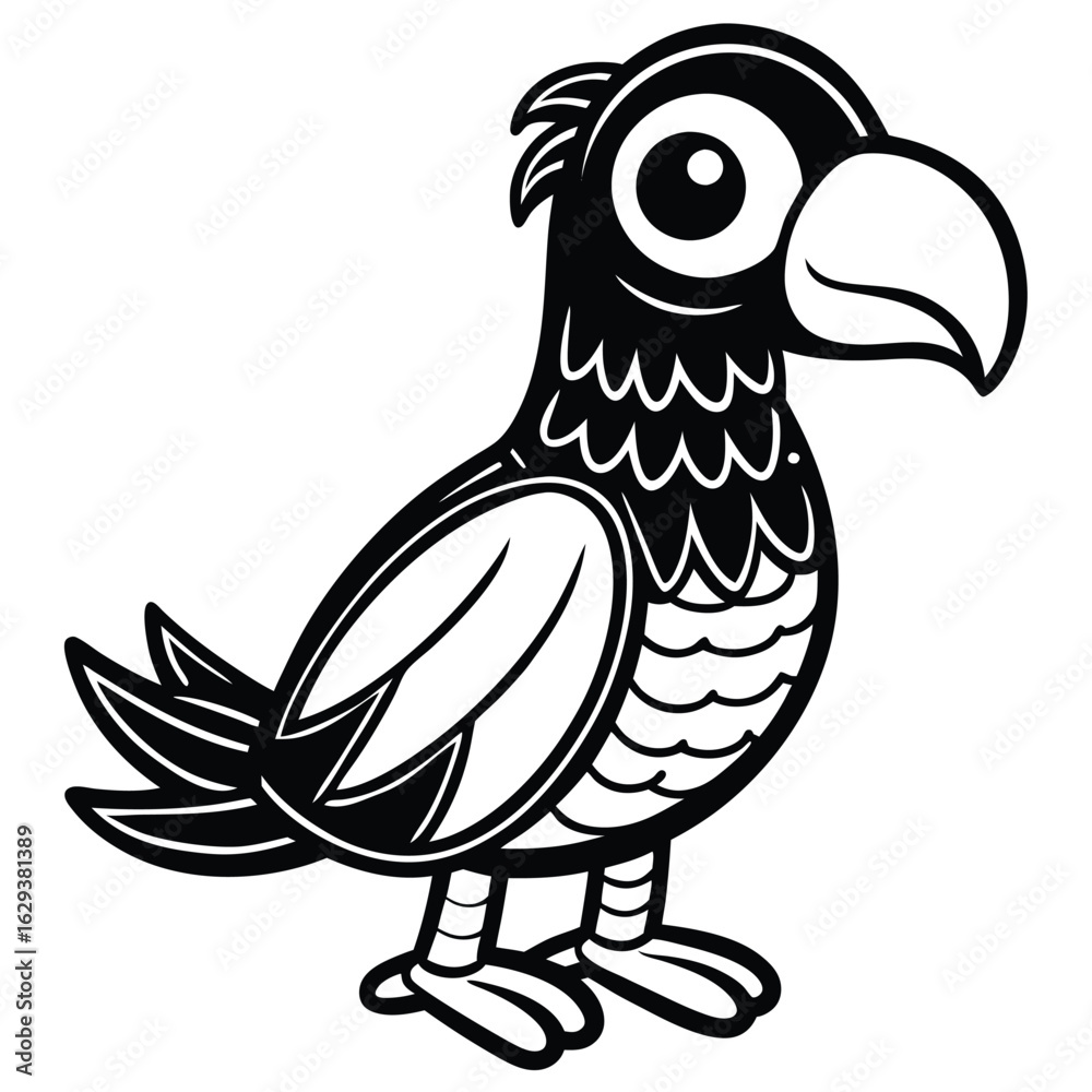 Obraz premium Cartoon parrot illustration isolated on white background