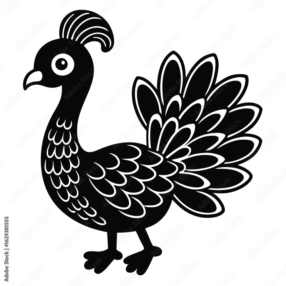Fototapeta premium Cartoon peacock isolated on white background illustration vector