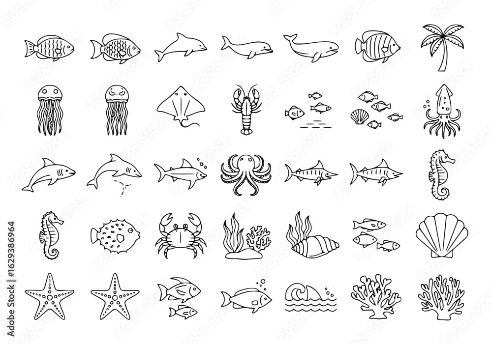 Obraz premium set of hand drawn illustrations
