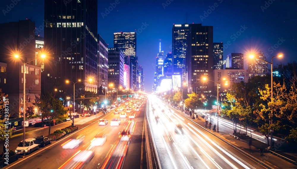 Fototapeta premium Night city highway