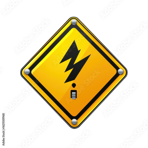 Free Download Yellow electric shock hazard warning sign icon isolated on Transparent Background - GFXLoad