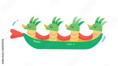 Dragon boat festival race vector illustration chinese traditional culture holiday celebration design art 100
